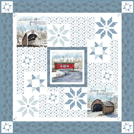 Snowflakes Over Covered Bridges Quilt Kit