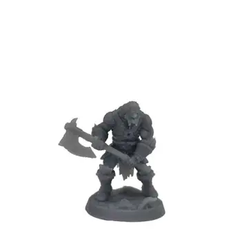 Kor’gan Feral Berserker: Fanged Greataxe Barbarian RPG Miniature (32mm)