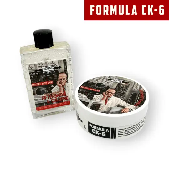 Doppelgänger Electro High Shine Artisan Shave Soap & Aftershave Bundle | Ultra Premium CK-6 Formula | Homage to A Fresh, Masculine Classic!