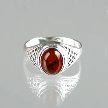 Amber & Silver Lace Ring