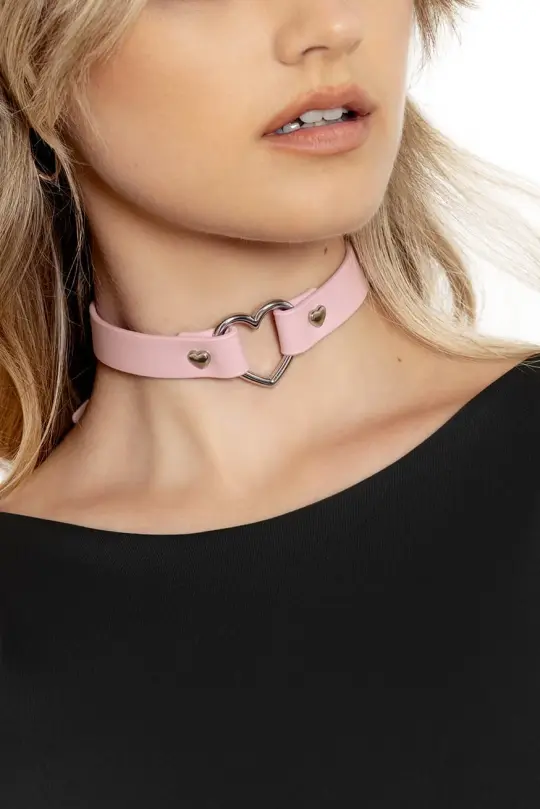 Pink Heart Choker