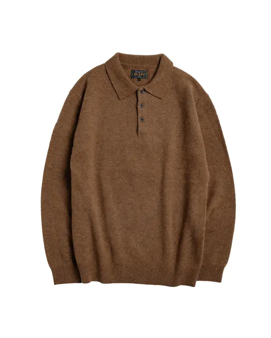 Beams Plus Knit Polo 9G Brown