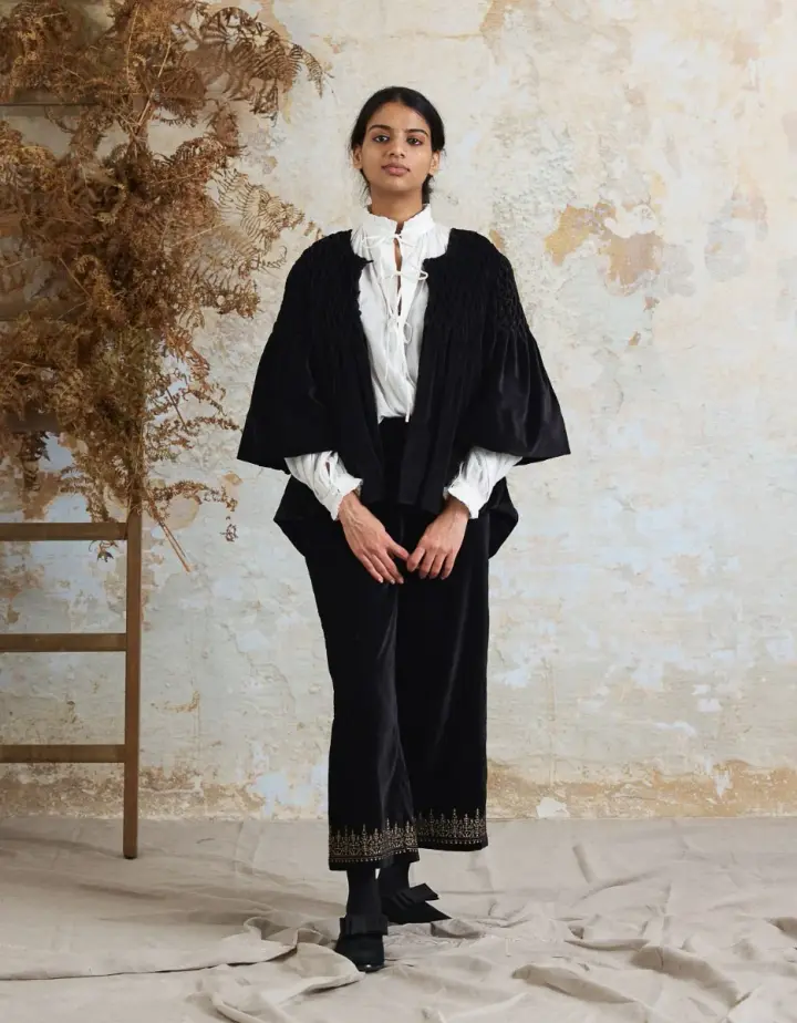 Veste 'Minna' noire en velours de coton