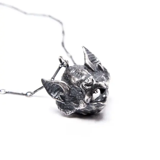 Oceans of Time: Vampire Bat Head Necklace
