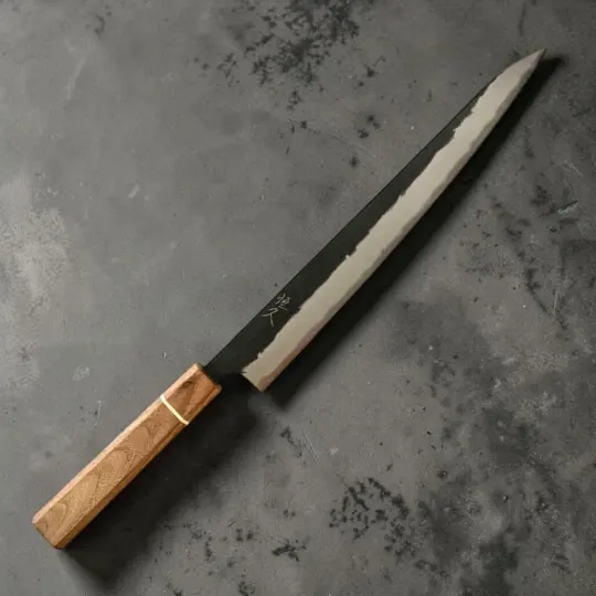 Tsunehisa Aogami Super Kurouchi Nashiji Sujihiki 270mm With Sanjo Walnut Handle