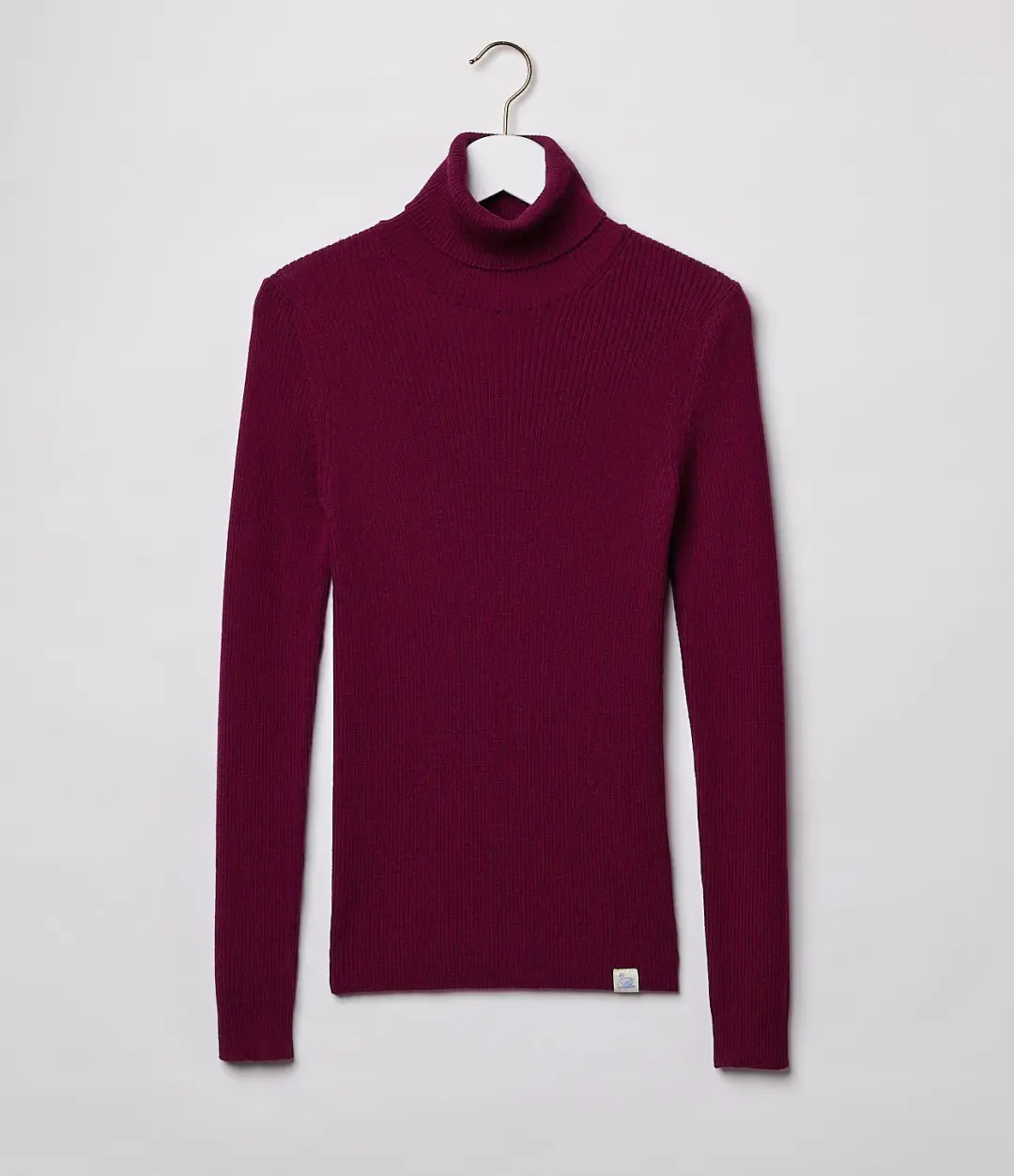 Ribbed Slim Fit Merino Wool Turtleneck Sweater