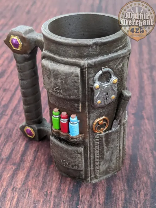Rogue-Thief Mythic Mug Dice Vault & Can Holder- Mythic Mugs- Ars Moriendi 3D- Unleash Devious Delights!