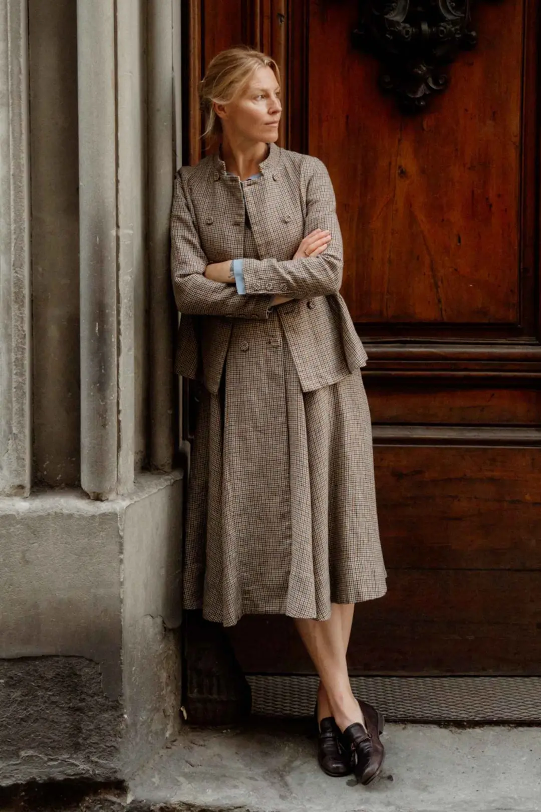 Moor – Tailored Linen Jacket with Mandarin Collar