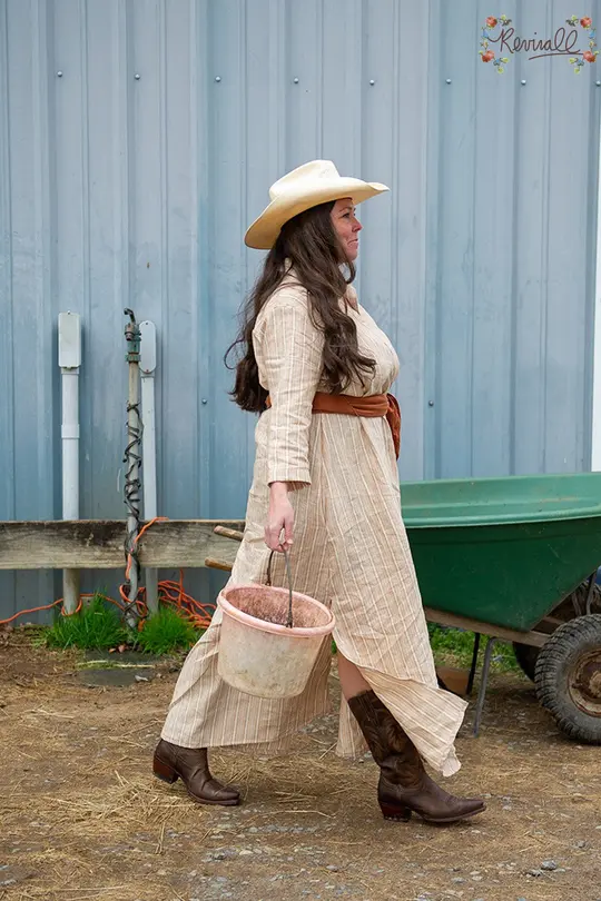 Linen Katrina Dress in Nantucket-Large