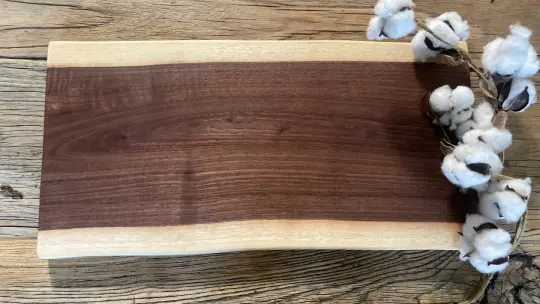 25L028 - Dual Live Edge Walnut Board