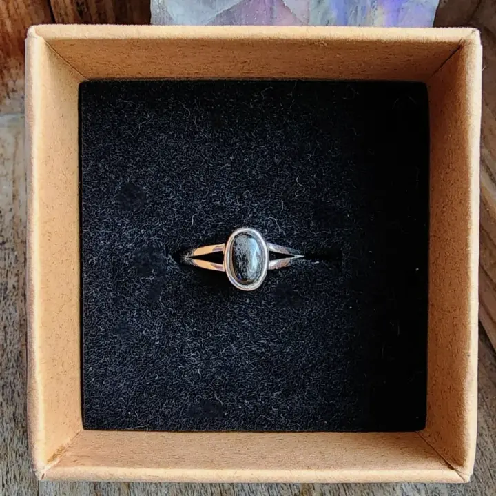 Petite Noir Sparkle Ring in Black Diopside