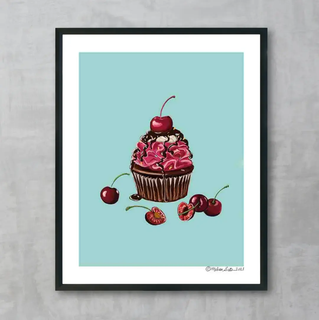 Cherry Cupcake Fine Art Print
