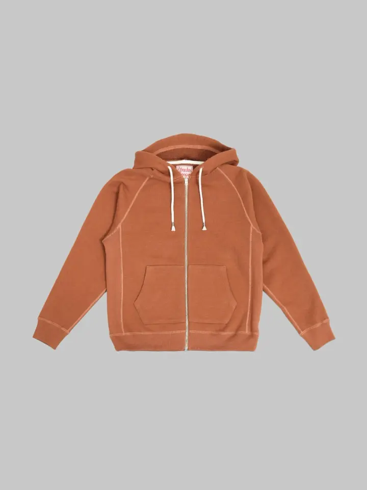 Wonder Looper Zip Hoodie 876gsm Double Heavyweight French Terry Rust
