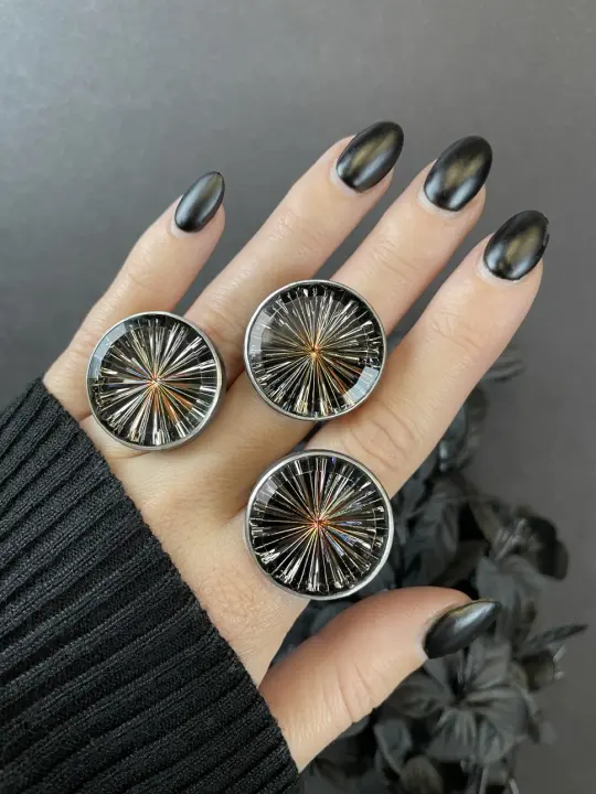 Vintage Pinwheel Glass Rings