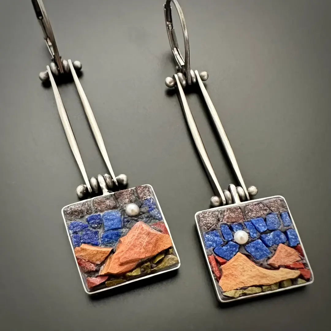 Lapis Sky Mountain Earrings
