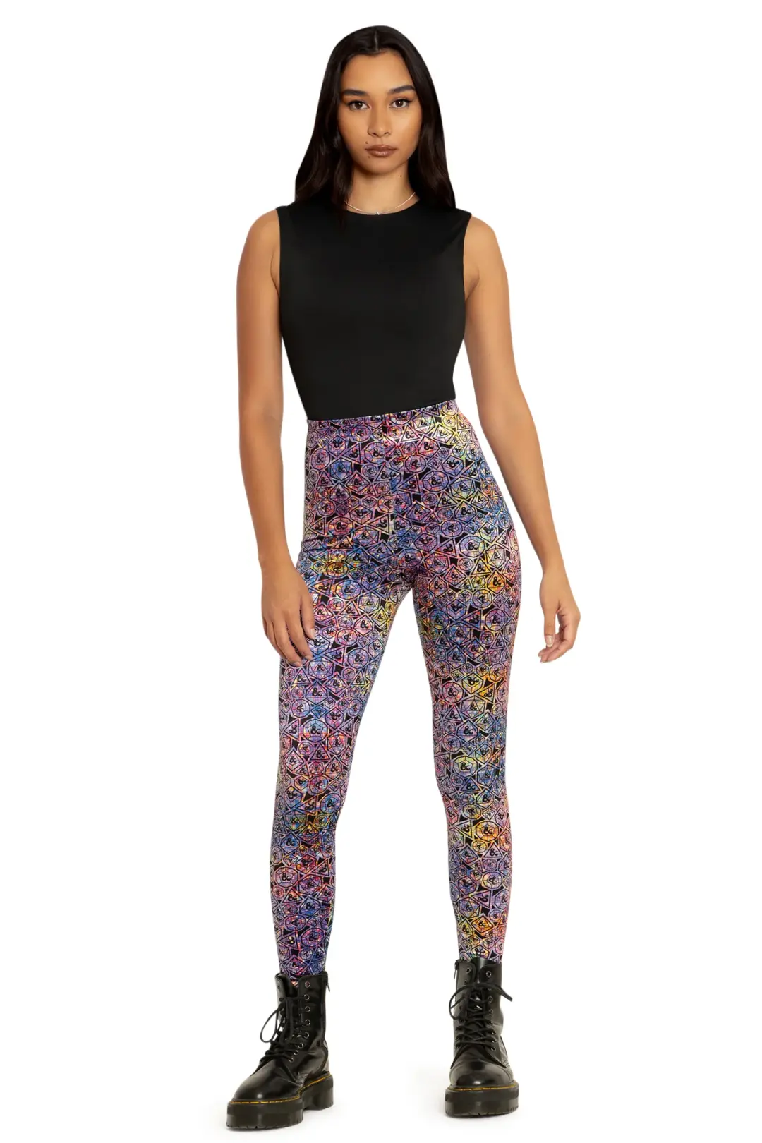 Glitter Dice Velvet High Waisted Leggings