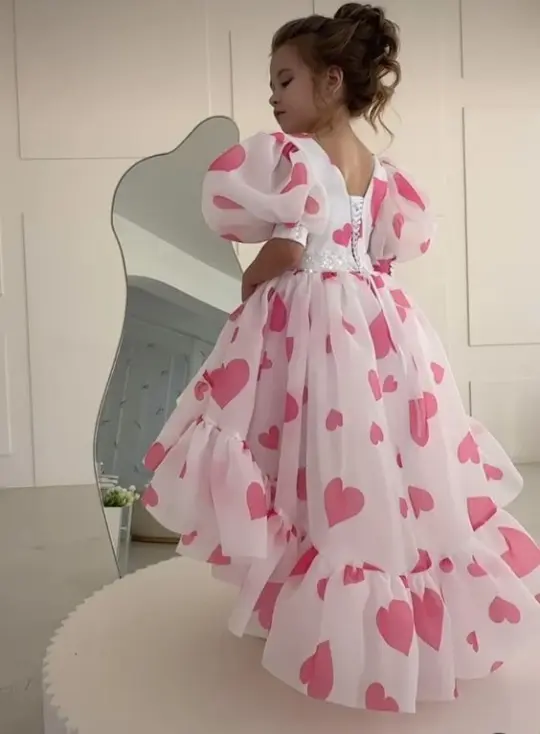 Flowy Puff Sleeves Women's Homecoming Dress Polka Dots Corset Short Prom Gown Party Dress RS3020