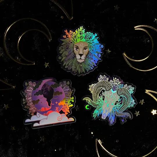 Amethystrology Zodiac Sticker - Gothic Astrology Crystal Sticker
