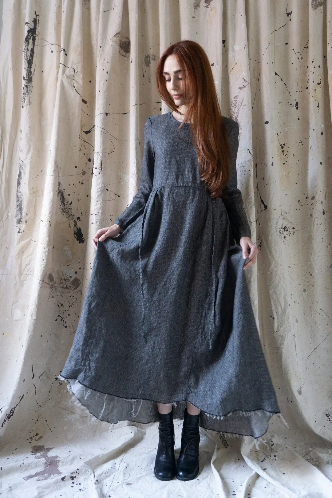 Heloise Linen Dress - Yarn Dye