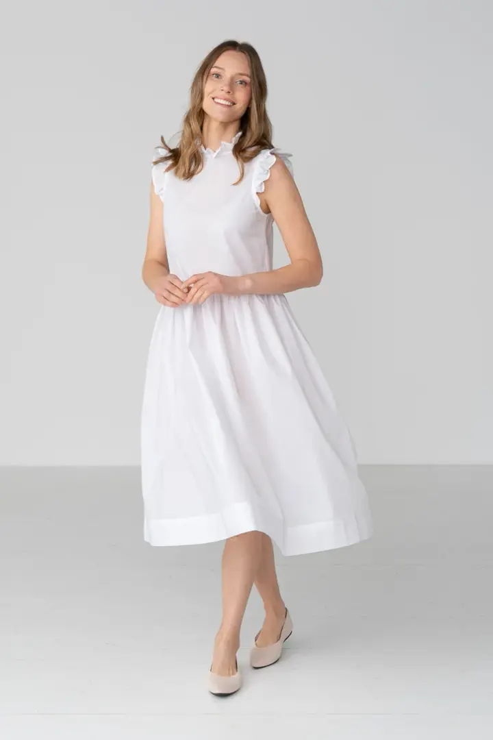 Ruffle Neck Petticoat, White Magnolia