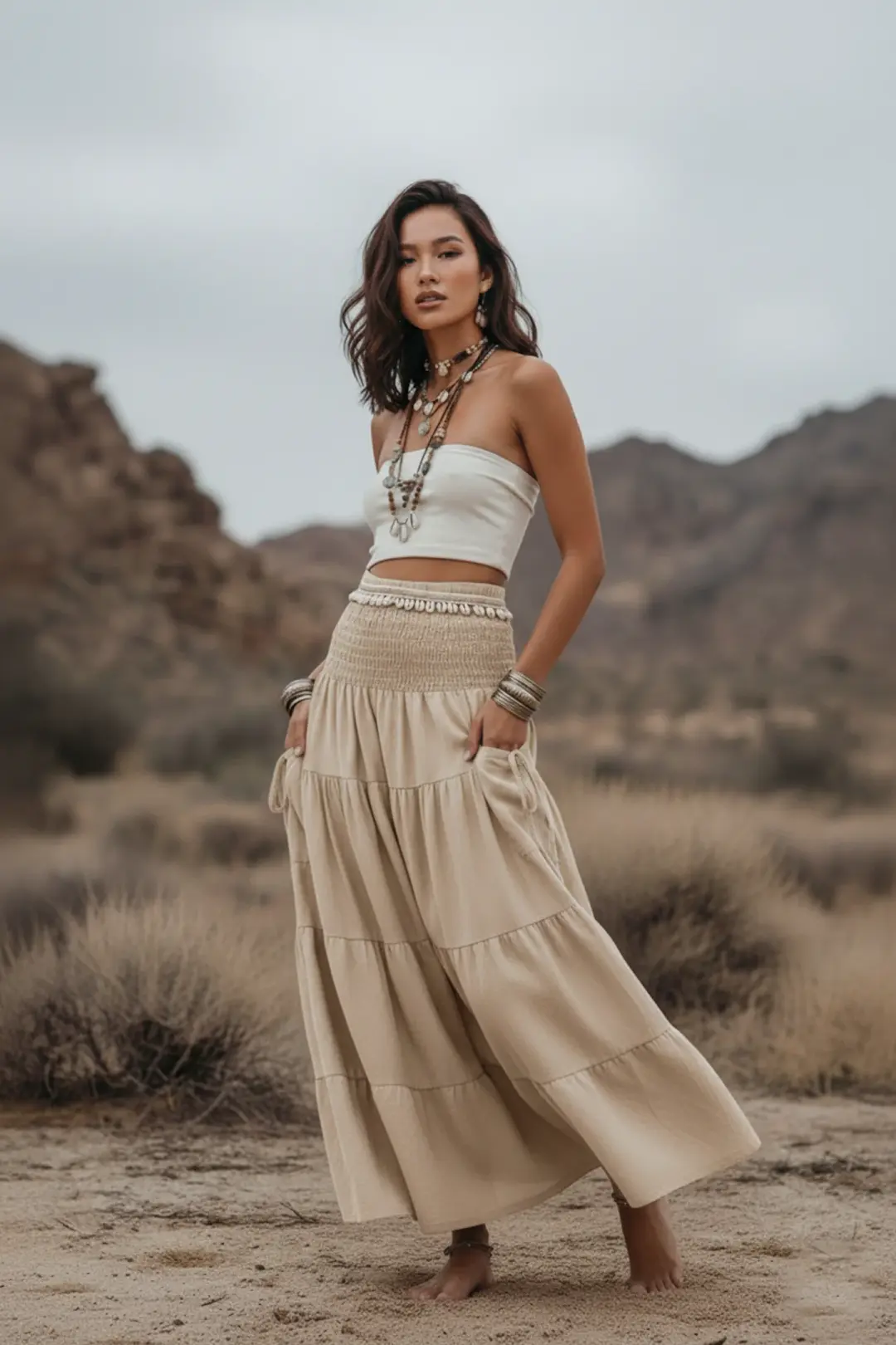 Maxi Skirt Keela Beige