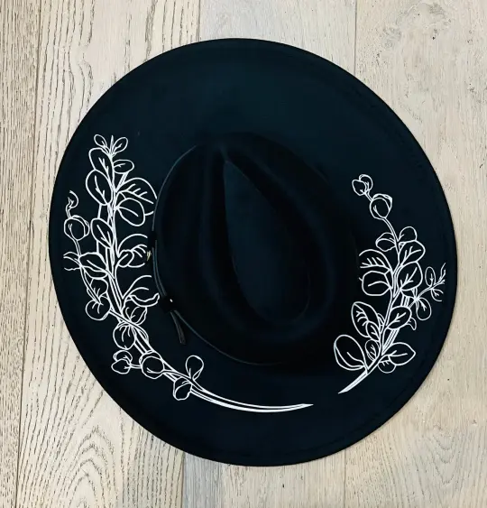 Large Eucalyptus Vegan Felt XL Brim Gothic Hat