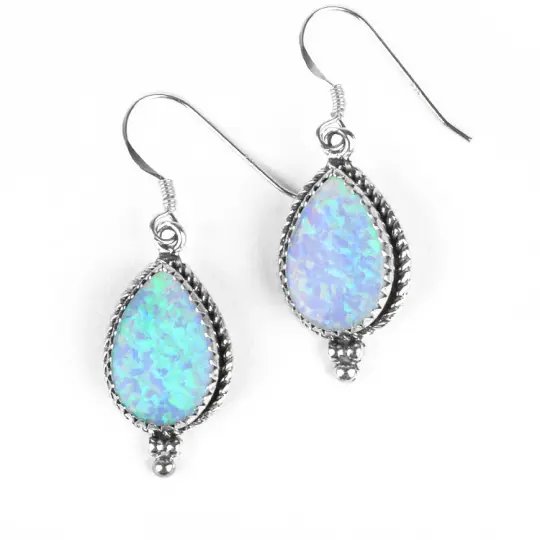 Iridescent Opal Drop Earrings