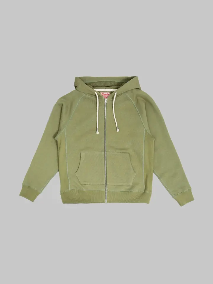 Wonder Looper Zip Hoodie 876gsm Double Heavyweight French Terry Sage