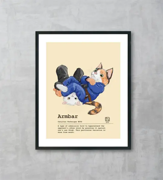 Catjitsu Technique 002 Armbar, Fine Art Print