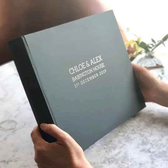 Landscape Guest Book Personalised with a Minimalist Font