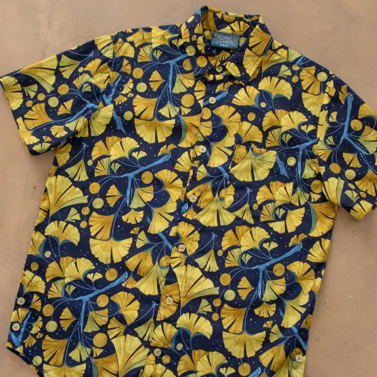 PREORDER [BUTTON DOWN SHIRT] Midnight Ginkgo
