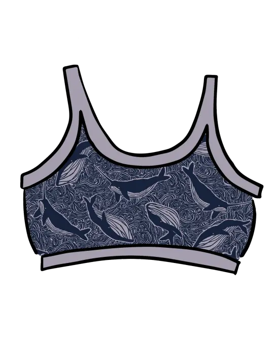 Longline Bra Whale, Whale, Whale