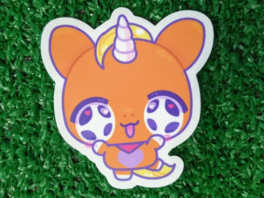 buddy the unicorn waterproof vinyl sticker