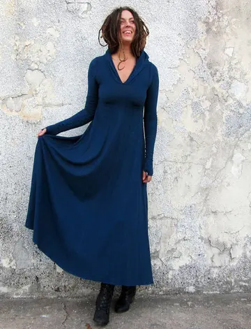 Hooded Eclipse Wanderer Long Dress
