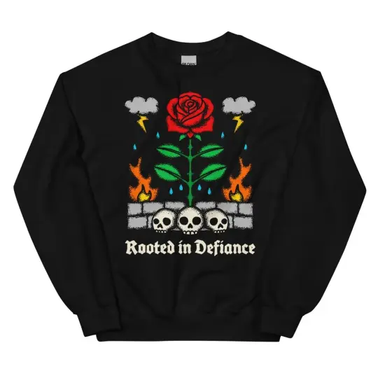 Rooted in defiance sweatshirt (black)