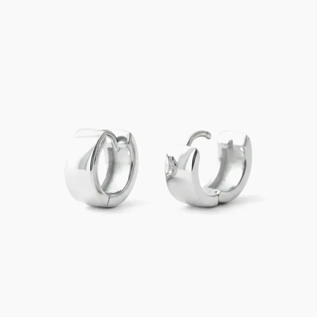 Wide Hinged Huggie Hoop Earrings