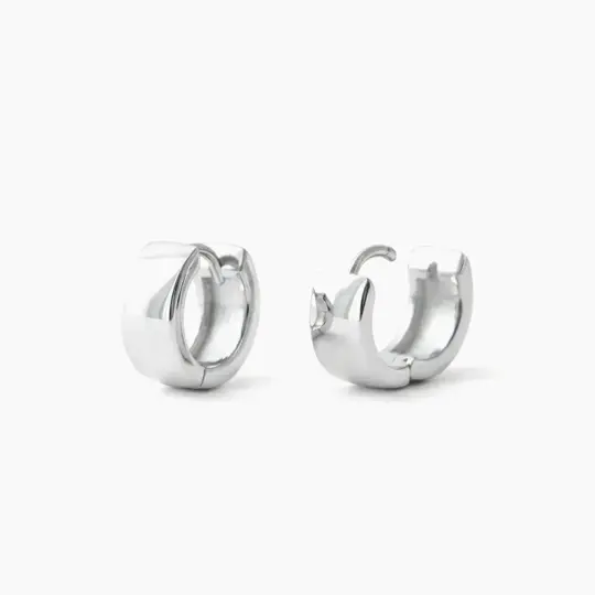 Wide Hinged Huggie Hoop Earrings