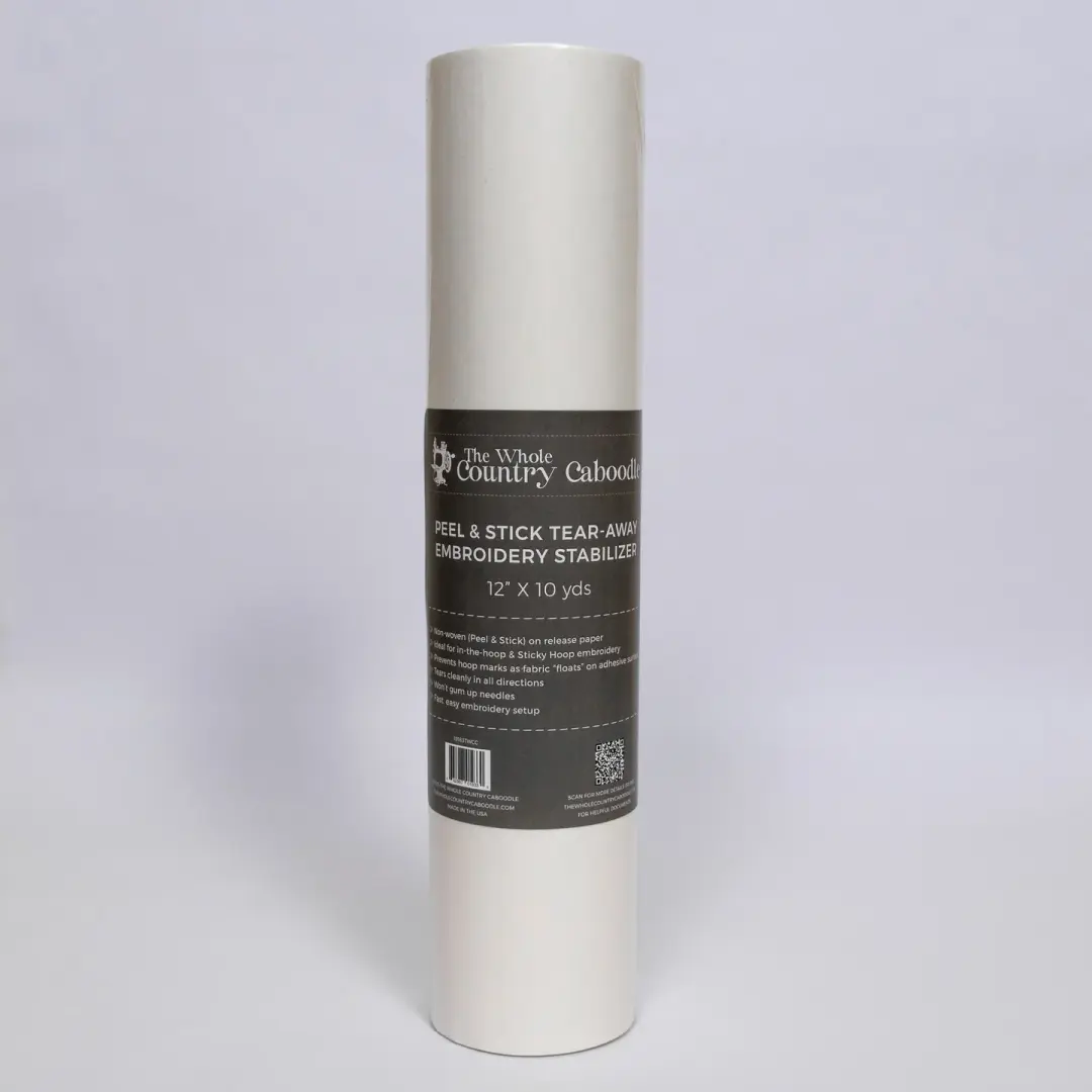 Peel & Stick Tear-Away Embroidery Stabilizer Roll 12in x 10 yds