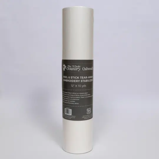 Peel & Stick Tear-Away Embroidery Stabilizer Roll 12in x 10 yds