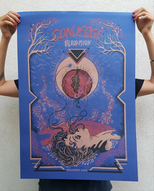 CONVERGE/BLOODMOON (Hellfest 2022), screenprinted poster