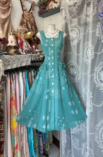 Lake blue sleeveless fitted A-line long ball gown R7831