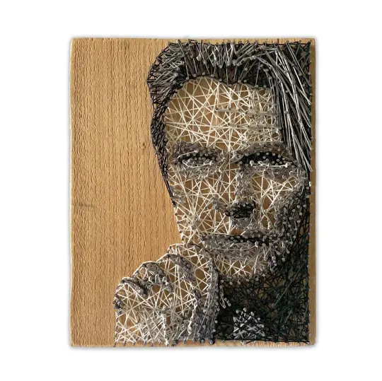 David Bowie String Art Portrait Sculpture by Ashley Darran