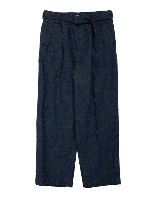 KAPTAIN SUNSHINE Cotton Linen Denim Riviera Trousers Indigo