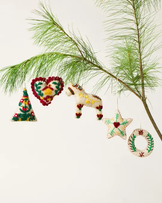 Farmhouse Felted Folk Ornaments