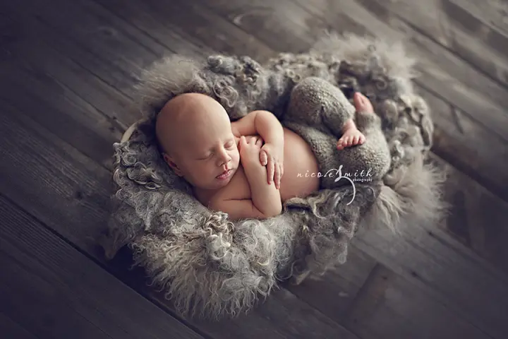 Organic Silver Curly Felted Blanket