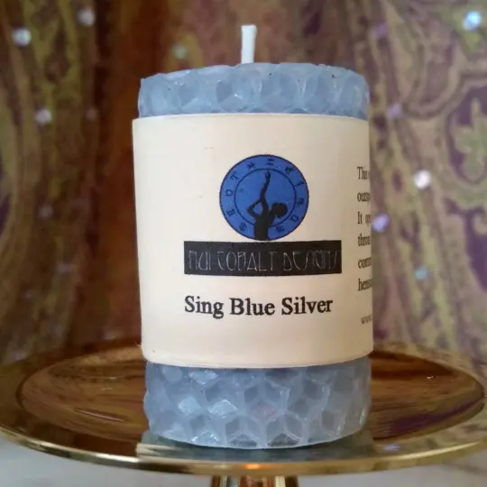 Sing Blue Silver Mini Candle