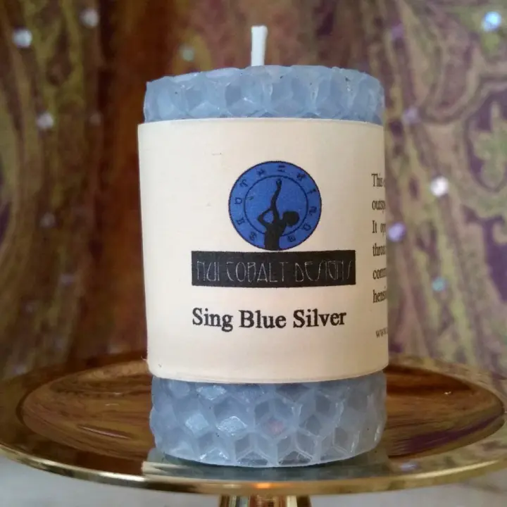 Sing Blue Silver Mini Candle
