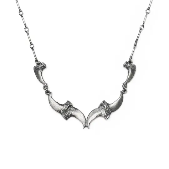 The Crepuscular Hour. Sterling Silver Cat Claw Necklace.