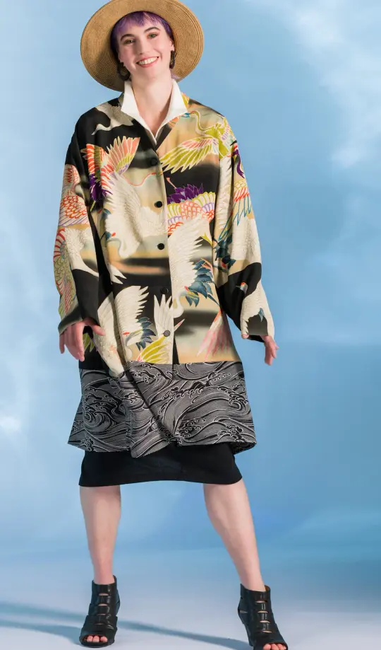 Cranes Over Ocean Oversize Coat