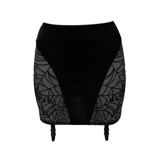 SPIDERWEB GARTER SKIRT (BLACK)